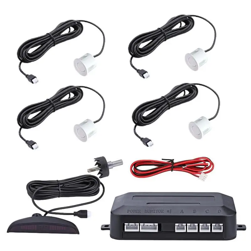 

4 sensors Car Sound Warning System Small Flexible Front and Rear Reversing Radar Kit LED Buzzer Alarm Sensor