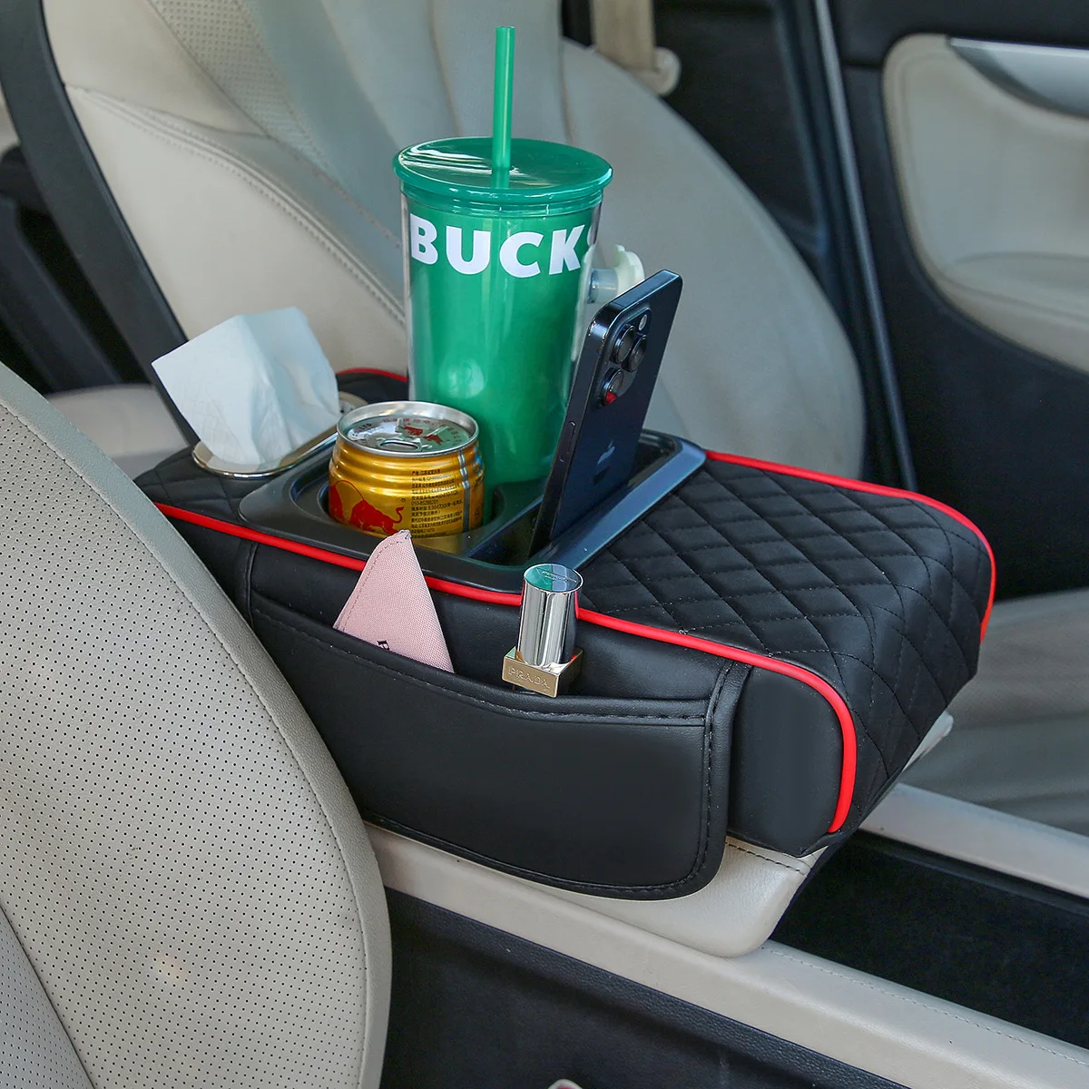 Универсальный стильный автомобильный подлокотник из искусственной кожи для JAGUAR