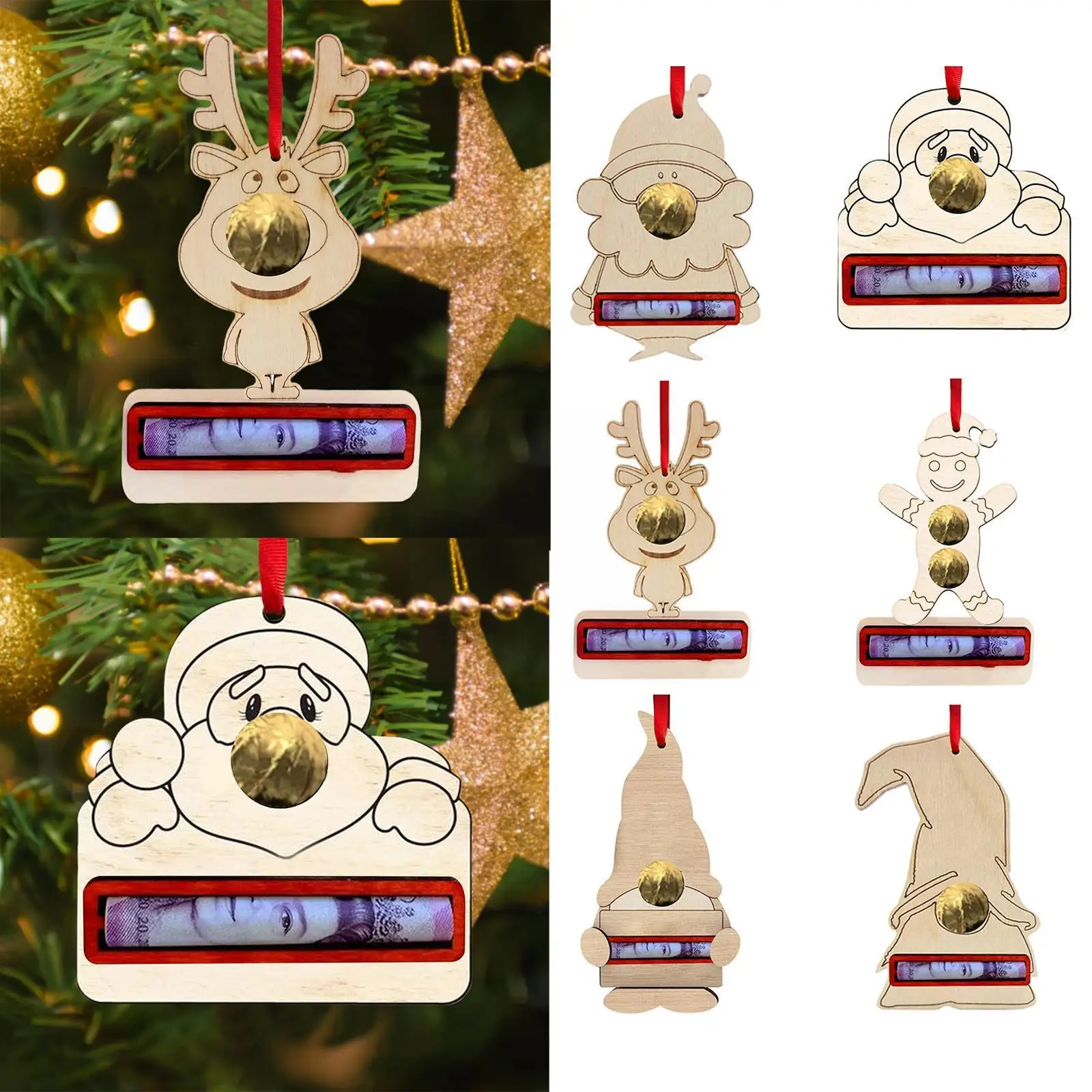 

Держатель для денег, Рождество, Хэллоуин, подарок на день рождения, зажим для денег, Рождественская елка для денег, украшение для вечерние Xma ...