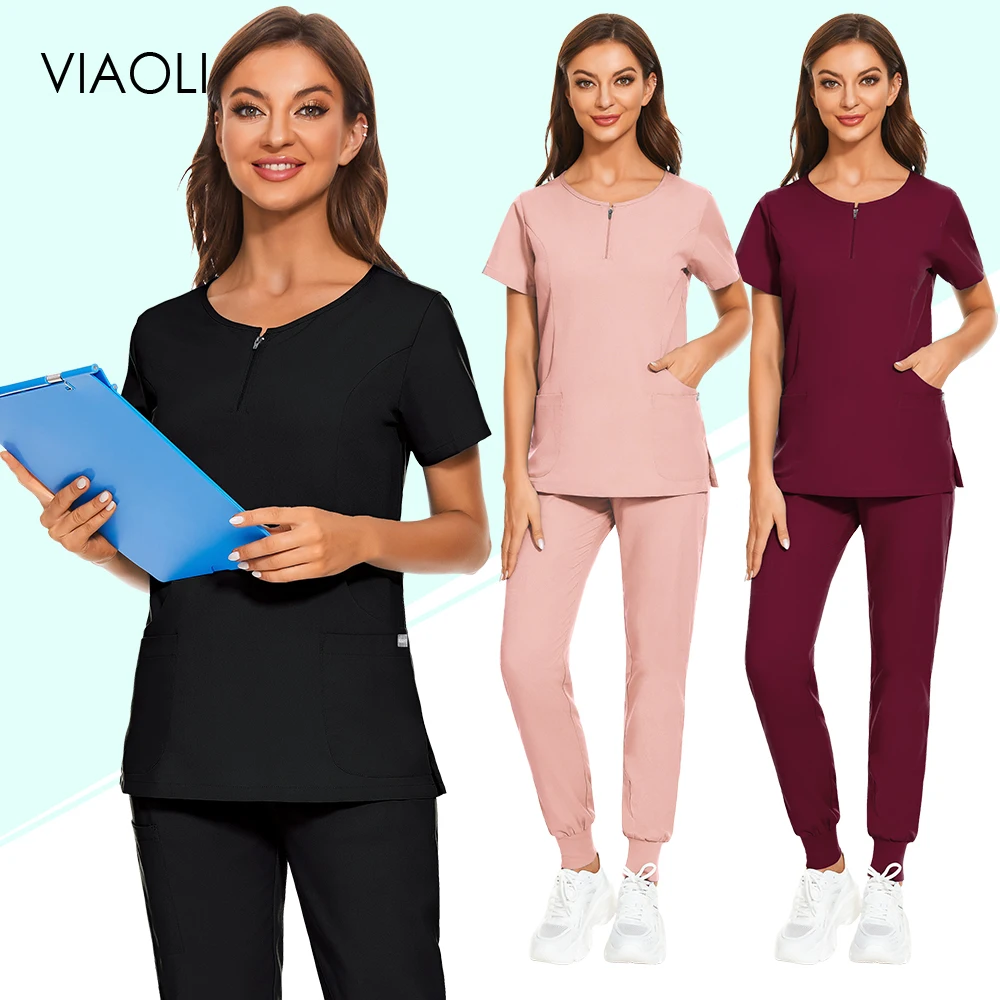 

Однотонная Униформа больничной медсестры, униформа клиники для женщин, униформа для медсестер, костюмы для медицинского центра, рабочая одежда для женщин, оптовые цены