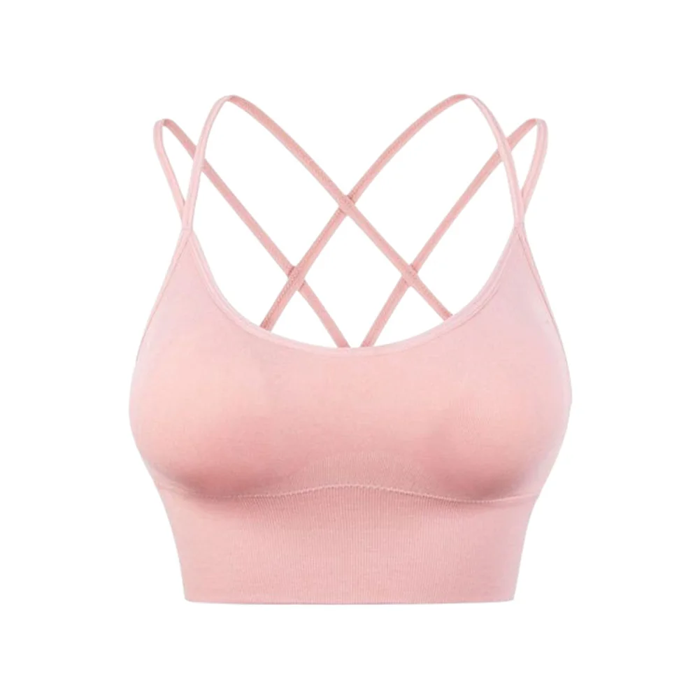 

One Piece Yoga Sports Bra For Women Shockproof Back Crisscross Quick Dry Gym Fitness Bralette Jogging Sportwear