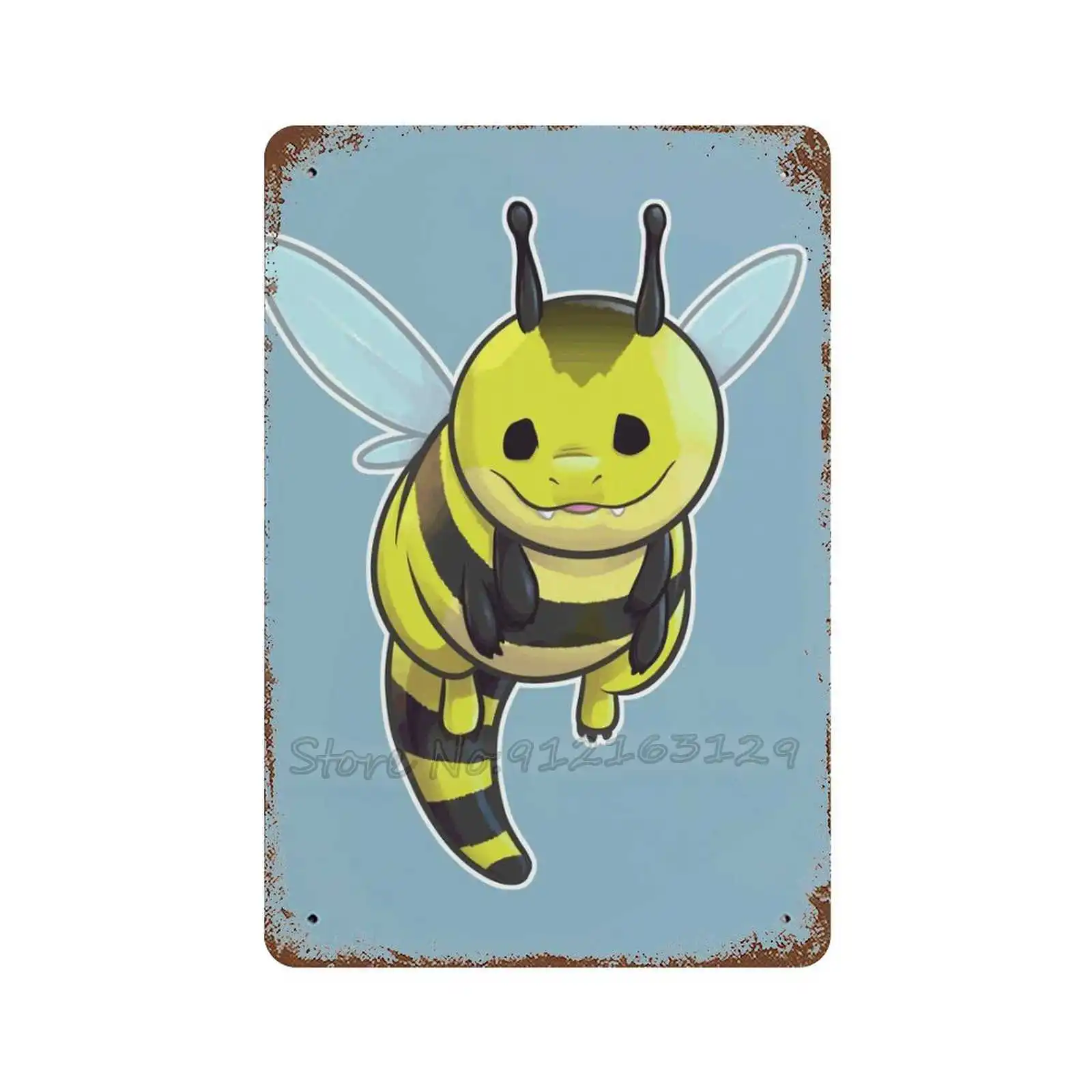 Металлический знак в виде пчелы и дракона декоративные металлические жестяные