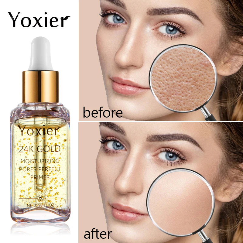Yoxier 24k Gold makeup primer essence oil control moisturizing shrink pores moisturizing moisturizing water for pre-makeup