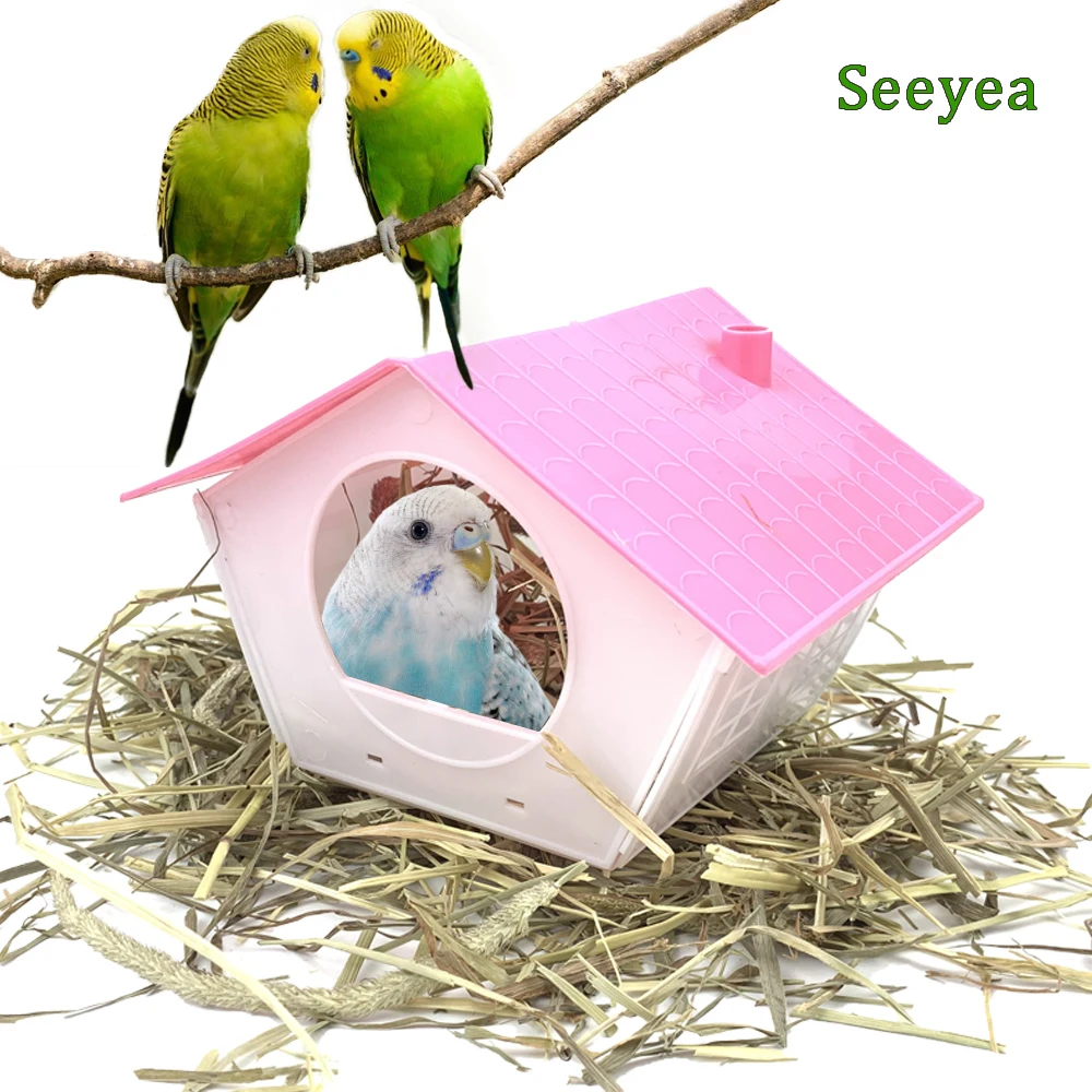 1pcs birds nest bird cage plastic egg cage bird house decoration parrot nest houses pet bedroom birds accessories seeyea free global shipping