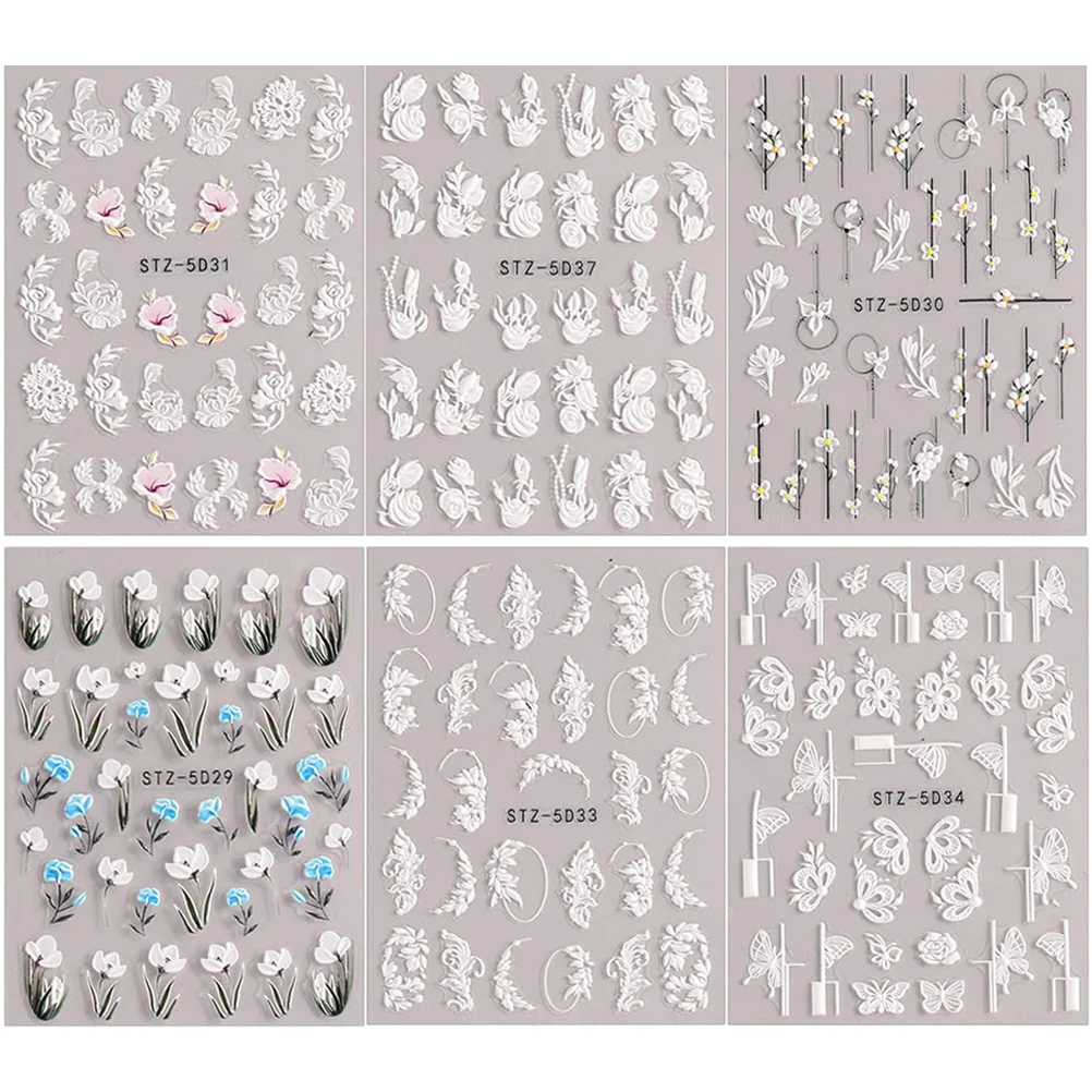 

Nail Stickersflower Decals Floral Line Manicure Leaf Designsimple Foils Decal Ornament Toe Fingernail Supplies Accessories
