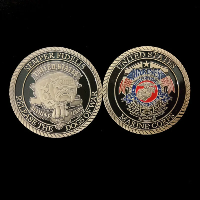 

Декор для творчества, коллекционное покрытие, монета морской пехоты США, Подарочная коллекция памятных невалютных собак войны