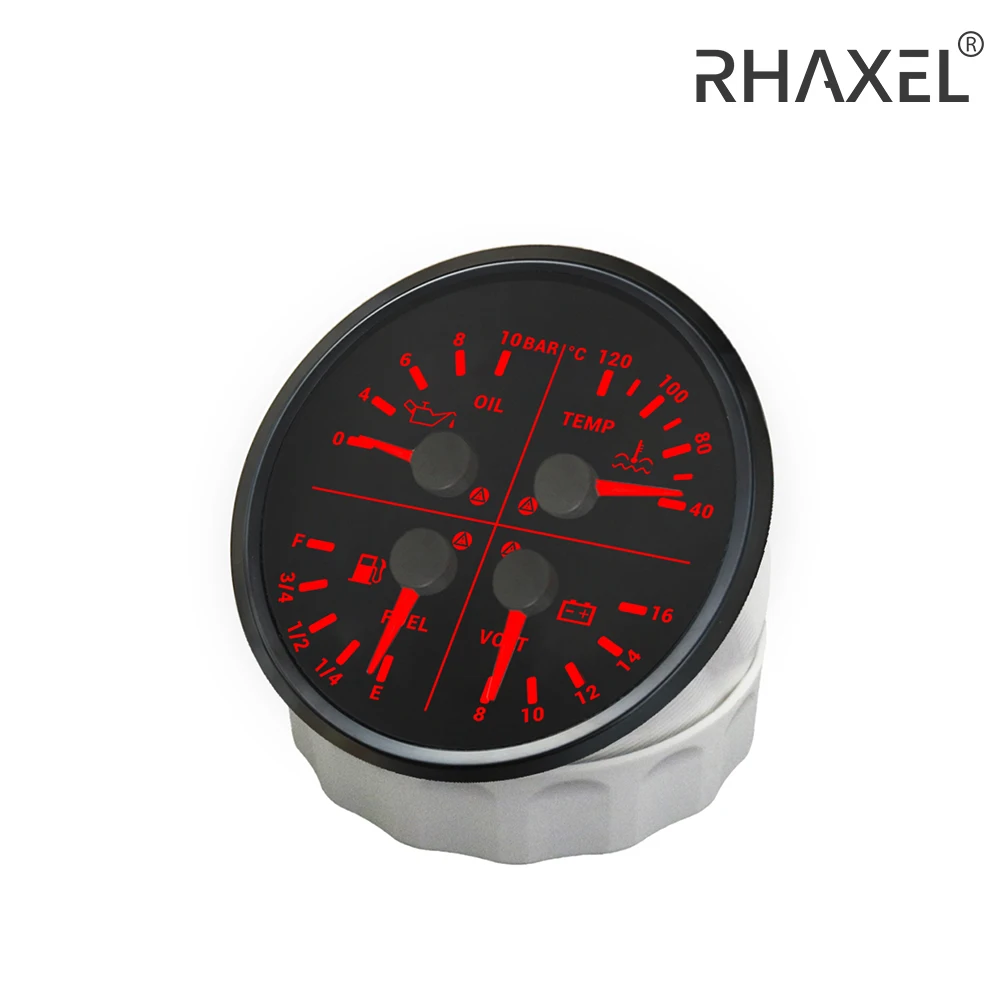 RHAXEL 110 мм 4 в 1 Многофункциональный манометр давления масла 0-10 бар Температура
