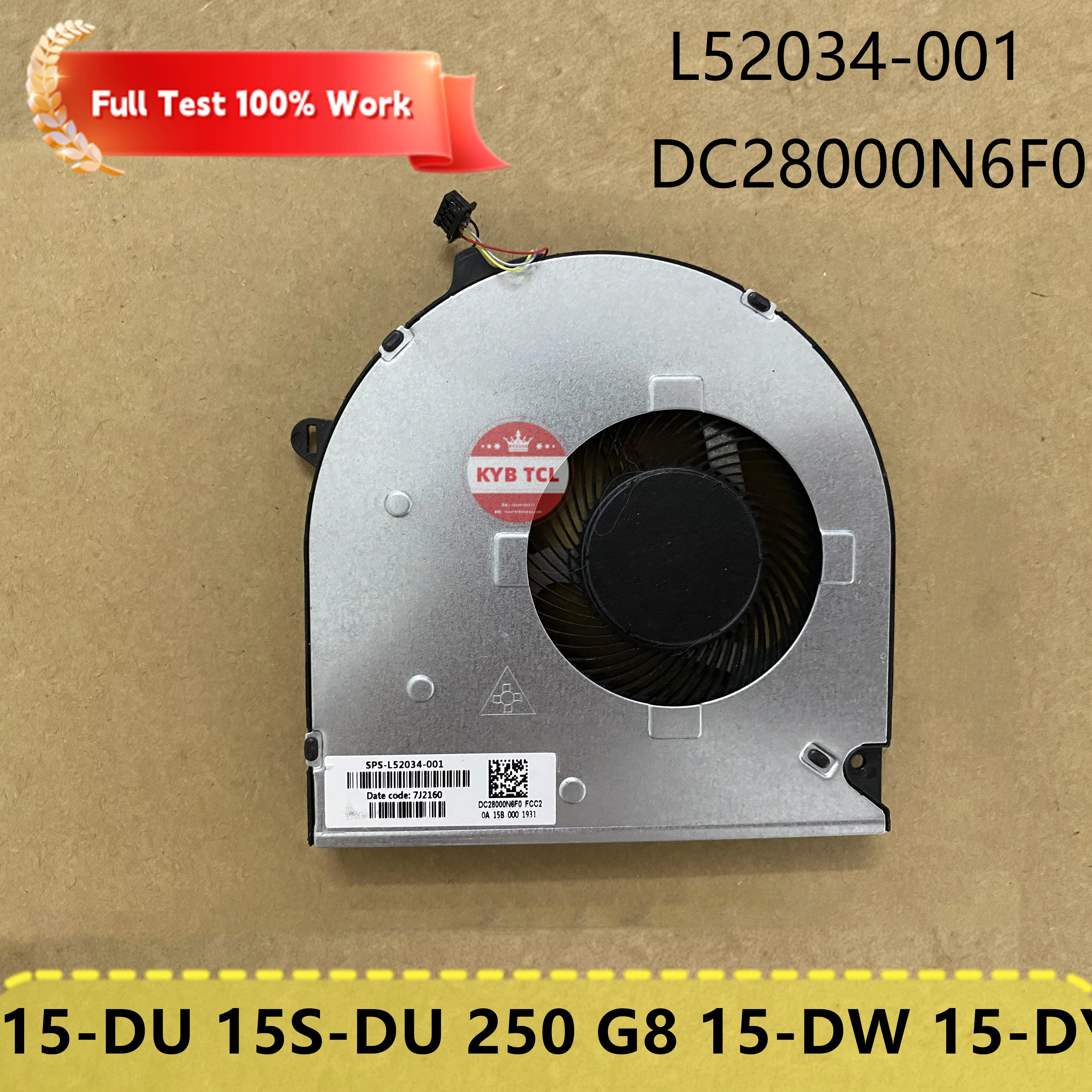 HP 15-DU 15S-DU0002TX 15S-DU 250 G8 15-DW 15-DY TPN-C139 15-DW2017CA 15-DW0037wM Подлинный Вентилятор охлаждения ЦП ноутбука L52034-001 Ноутбук