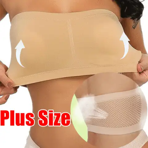 Women Invisible Bra Seamless Tube Top Underwear Breathable Lady Crop Top Sexy Lingerie Wrapped Chest Strapless Mesh Tube Top