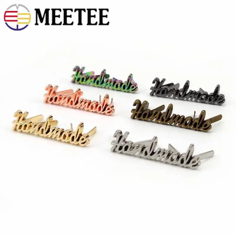 

10/20/50Pcs Rectangle 10x35mm Handmade Metal Bag Label Handcraft Decorative Tags for Purse Bags DIY Hardware Sewing Accessories