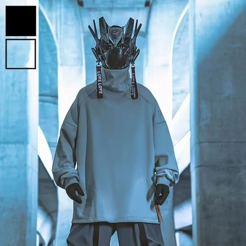 

Стильные мужские толстовки Harajuku модная Y2k Techwear хип-хоп панк Готическая тонкая Толстовка для мужчин и женщин уличная одежда мешковатая одежда
