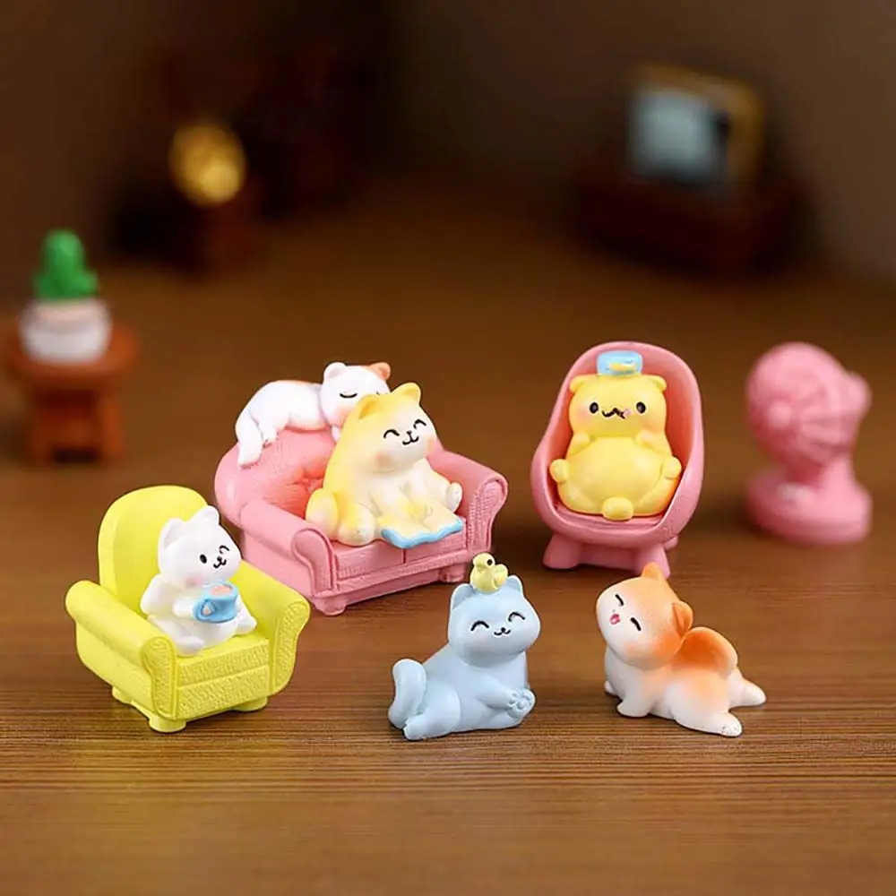

New Cat's Daily Life Micro-landscape DIY Landscaping Decoration Accessories Cat's Daily Resin Ornament