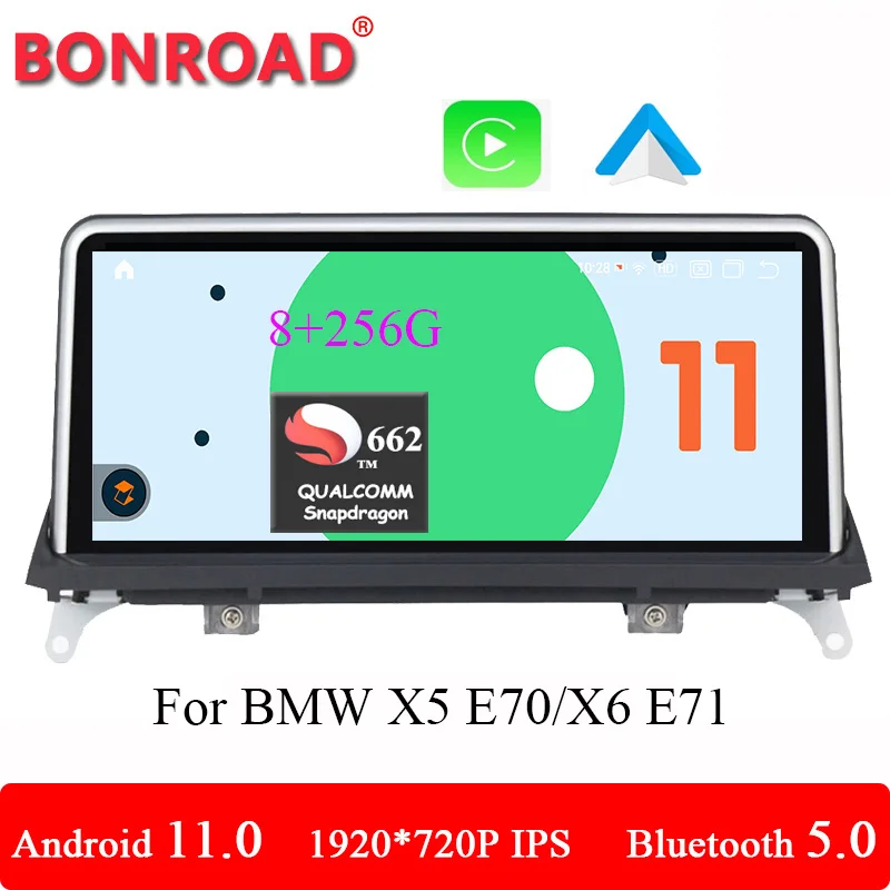 Автомобильный мультимедийный видеоплеер 10 25 дюймов Android 11 0 SN662 HD1920 * 720P для BMW X5 E70