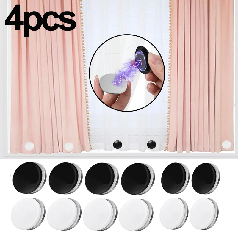 

Магнитная застежка для занавески, 4 шт., не требующие гвоздей, для двери, занавески для кровати, затенения, бытовой Магнитный фиксатор