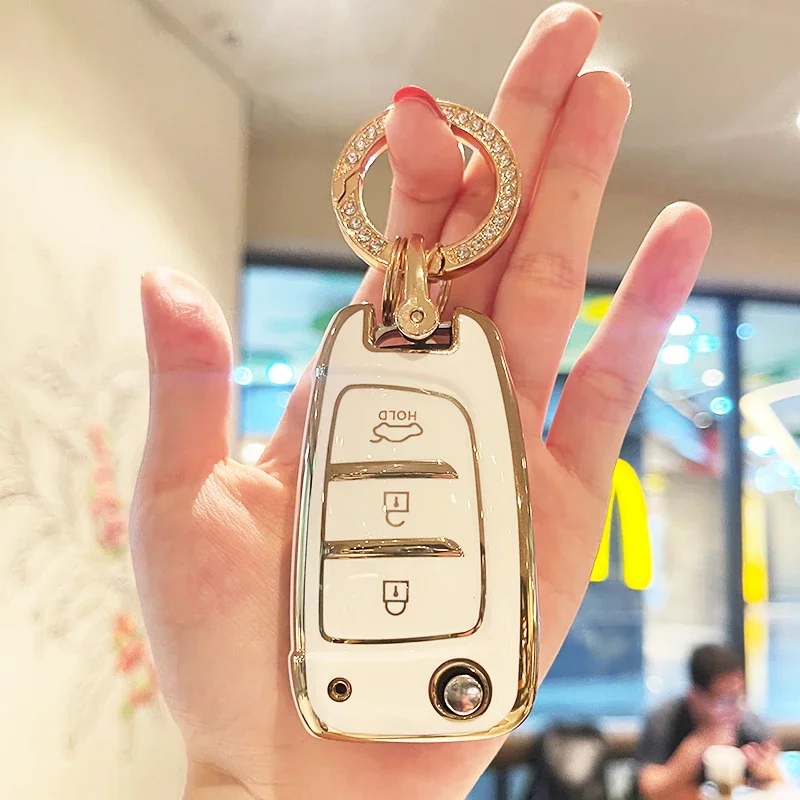 

3-кнопочный автомобильный флип-брелок из ТПУ для Hyundai KONA 2023 Accent Elantra Solaris Tucson I30 35 I40 2018 2020 2022 Santa Fe