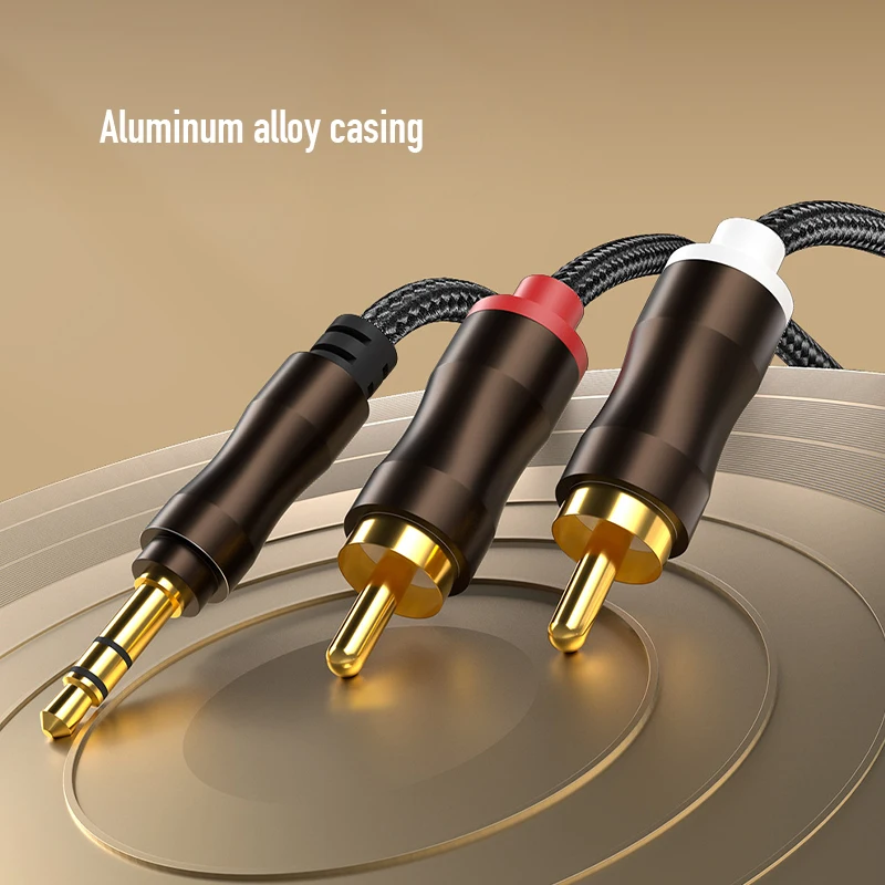 Фото Аудиокабель RCA до 3,5 мм Jack Aux Hi-Fi стерео кабель-разветвитель 3,5 мм к 2RCA для домашнего кинотеатра ТВ ПК усилители DVD провод динамика №4