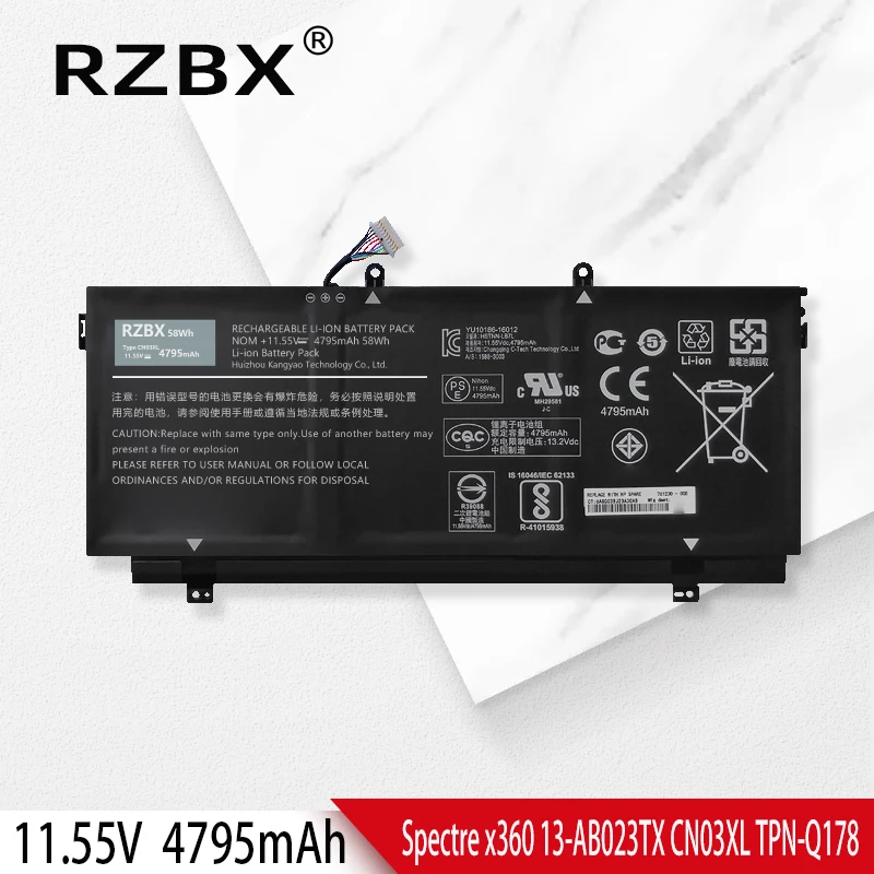 

RZBX CN03XL SH03XL Battery For HP Spectre X360 13-AC033DX 13-AB002 13-AC014TU 13-w023dx HSTNN-LB7L TPN-Q178 TPN-I127 901345-855