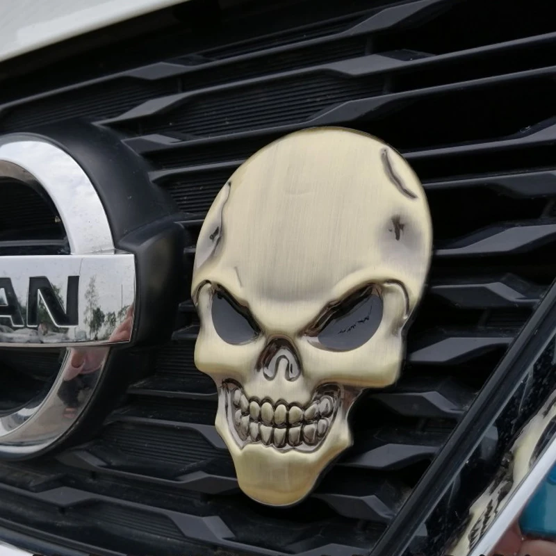 

V1748# Personalized Skull 3D Metal Car Sticker Body Sticker Tailgate Car Accessories Pegatinas Para Coche
