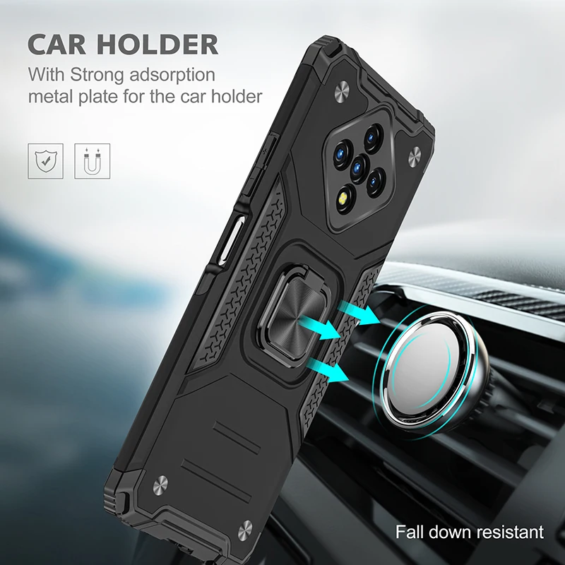 sannier metal ring bracket phone case for infinix hot 9 10 play anti fall back cover for infinix note7 lite zero8 smart 4 capa free global shipping