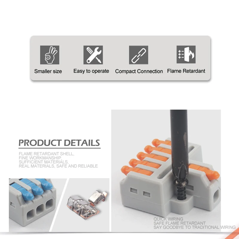 Brand New Compact 3/4/5/6 Pin Spring Conductor Splicing Terminal Block Quick Electrical Cable Push In Wire Connector 213 214 215 - купить по
