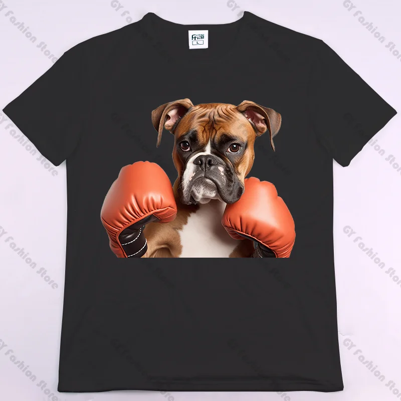 

Mens Boxer Boxing Tshirt Funny Fitness Workout Puppy Dog Tee for Guys Men's Summer Short Sleeve Oversized T Shirt Harajuku