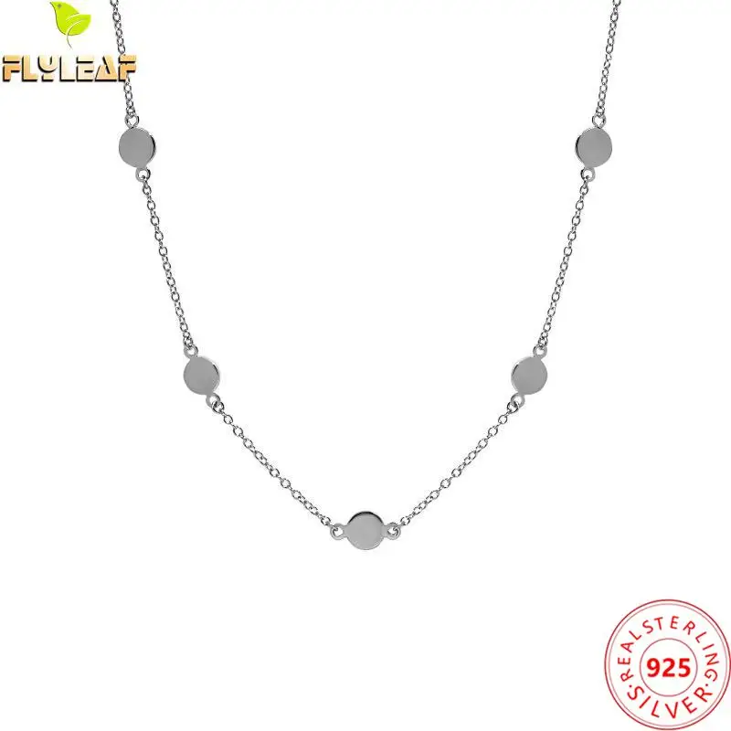 

Real 925 Sterling Silver Jewelry Wafer Chain Chokers Necklaces For Women Platinum Plating Femme Clavicle Accessories 2022 New