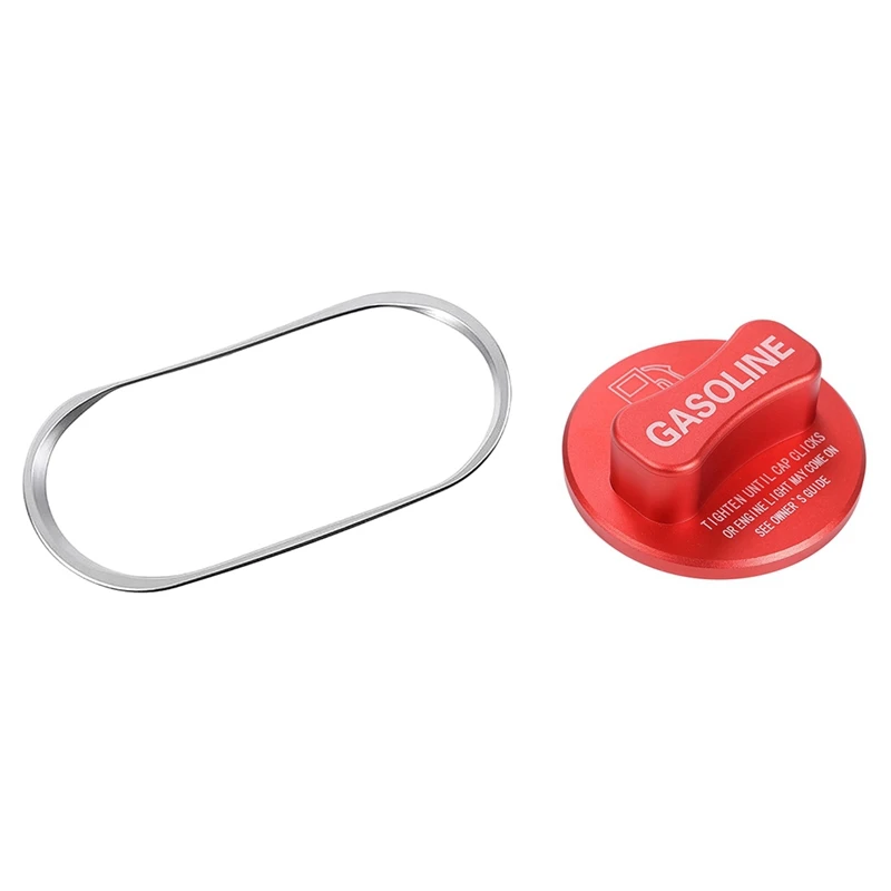 

Chrome Cup Holder Cover Trim With Car Aluminum Alloy Fuel Tank Cap Trimming (Gasoline Red)