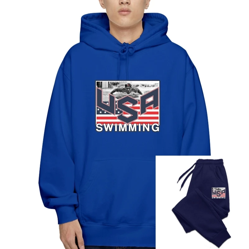 

Хлопковый Модный пуловер на шнуровке для лета, пуловер, США, свитер для плавания, команда Майкла Фелпс, мужские поставки из Огайо, США, свитер с капюшоном