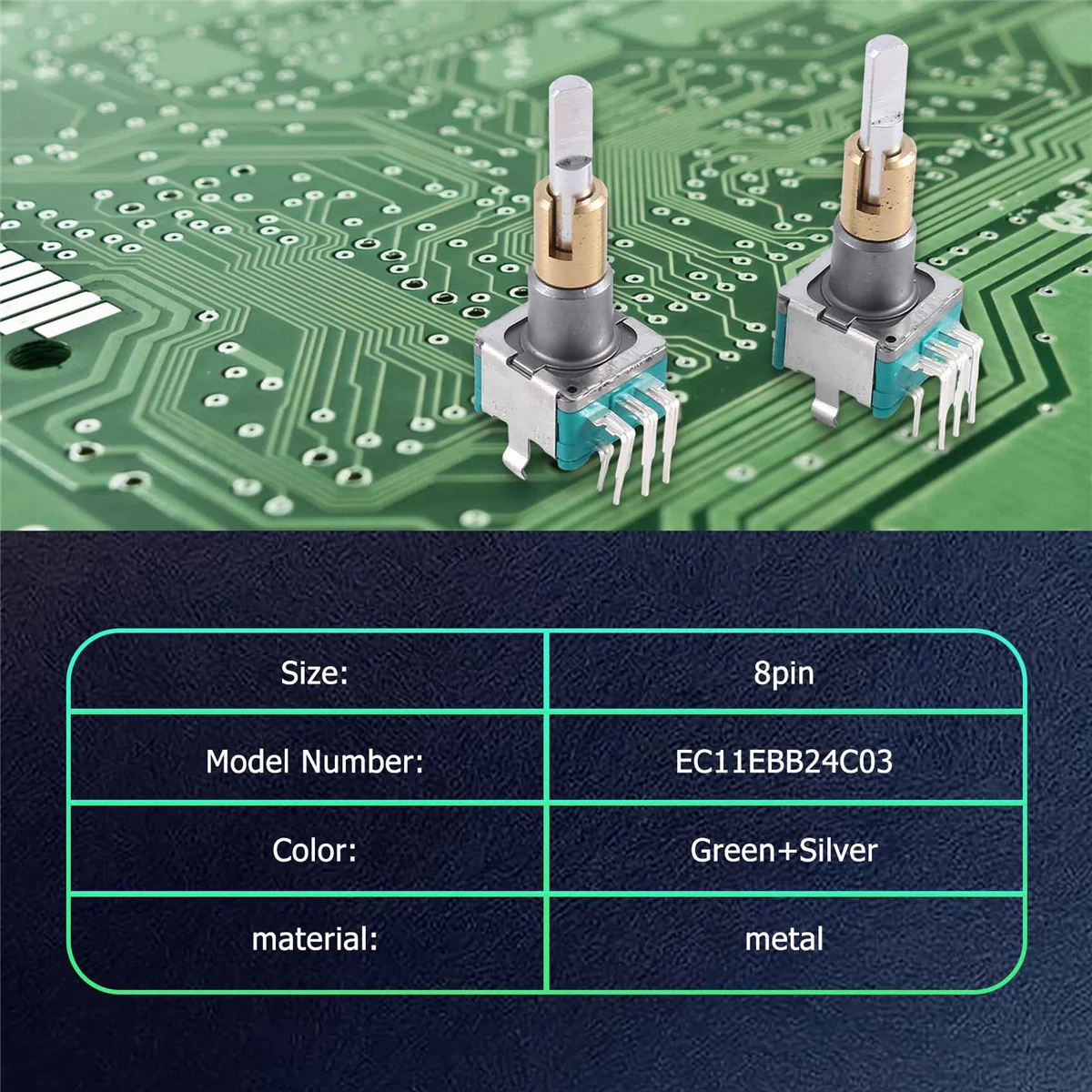 2 шт. двухосный кодировщик EC11EBB24C03 с переключателем 30 позиций 15 импульсных точек 25