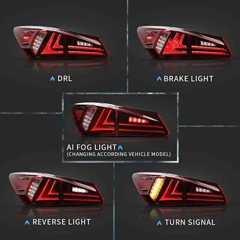 Задние светодиодсветодиодный фонари VLAND темно-красные линзы подходят для Lexus IS250