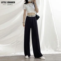 brown wide leg womens classic suit pants vintage palazzo office elegant casual balck trousers female high wasit pants clothes