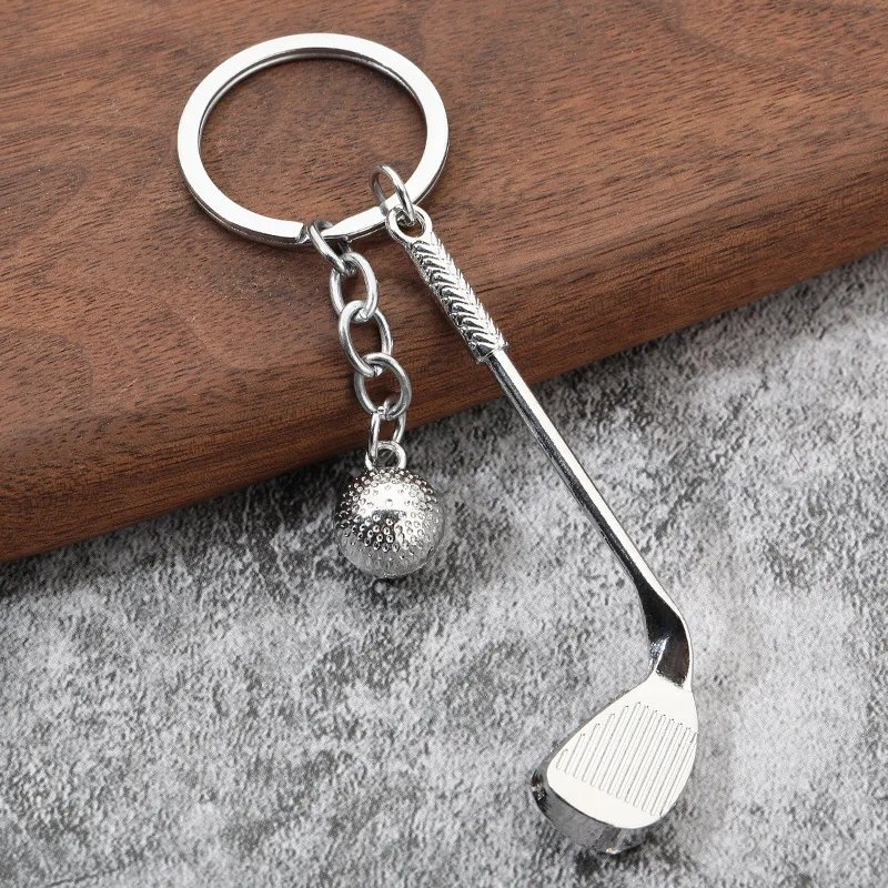 100Pcs Golf Keychain Golf Ball Key Chain Pendant Alloy Car Key Chain Hanging Accessories