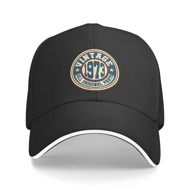 

New Custom Retro 1973 All Original Parts Baseball Cap Sports Women Men's Adjustable 49th Birthday Dad Hat Summer 1