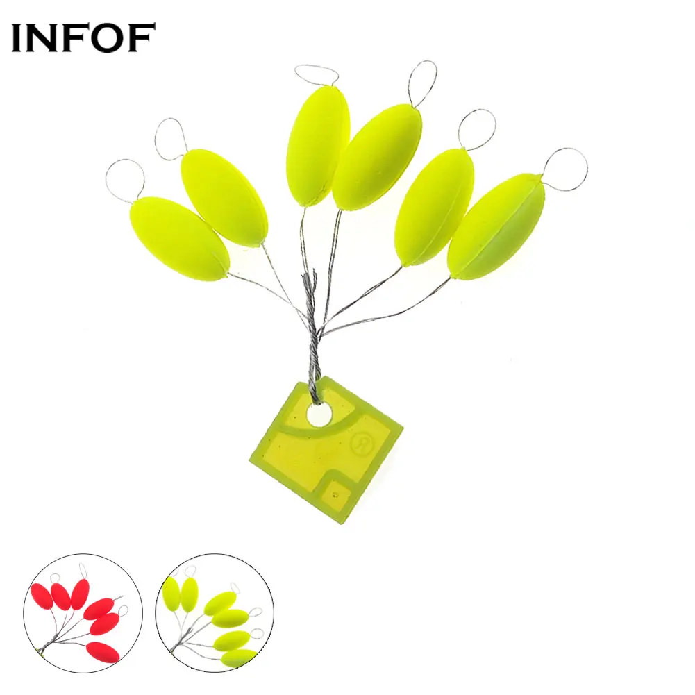 

INFOF 10-pack 6th Fishing Float Oval Floating Fishing Bobbers Floating Carp Fishing Accessories Floats