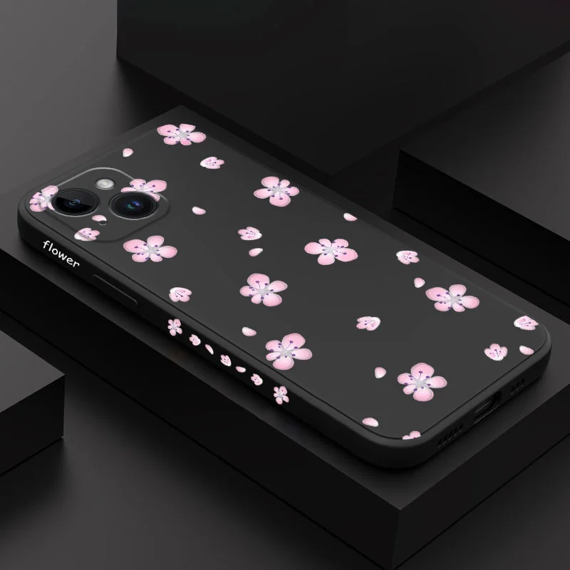 

Flying Snowflakes Phone Case For iPhone 14 13 12 11 Plus Pro Max Mini X XR XS SE2020 8 7 6 6S Plus Liquid Silicone Cover