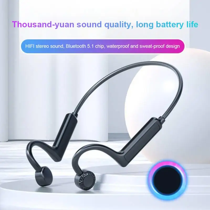 

KS-19 Ear Hook Bluetooth-Compatible 5.1 Headphone Sports Waterproof Wireless Stereo Earphone Noise Cancelling Mic Fit For IPhone