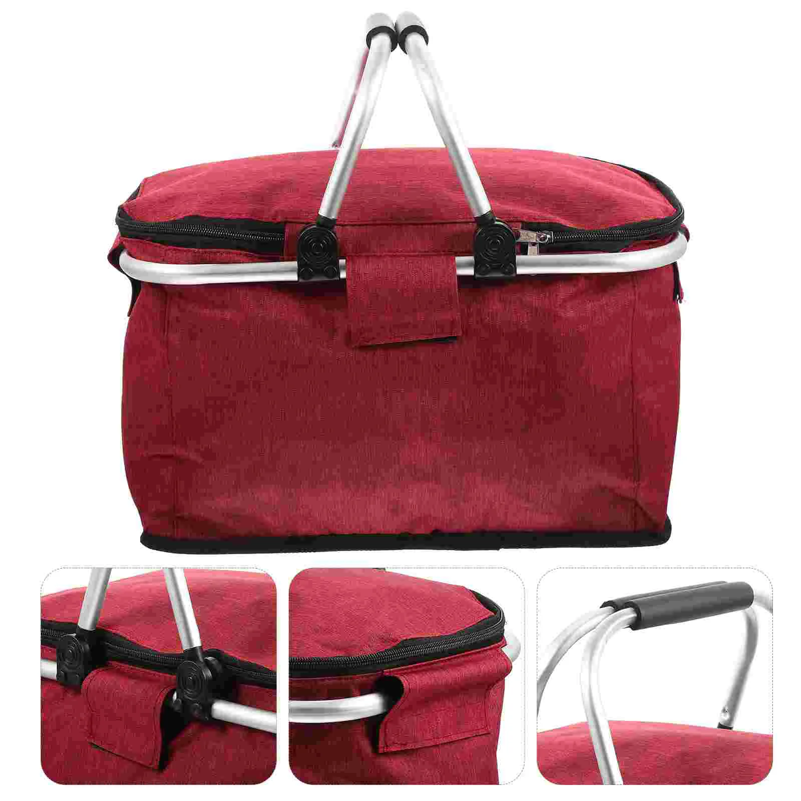 

Изолированная корзина для еды, доставка ланча, пикника, горячего и холодного продуктов, охлаждающая Сумка для кемпинга, термальная уличная ...