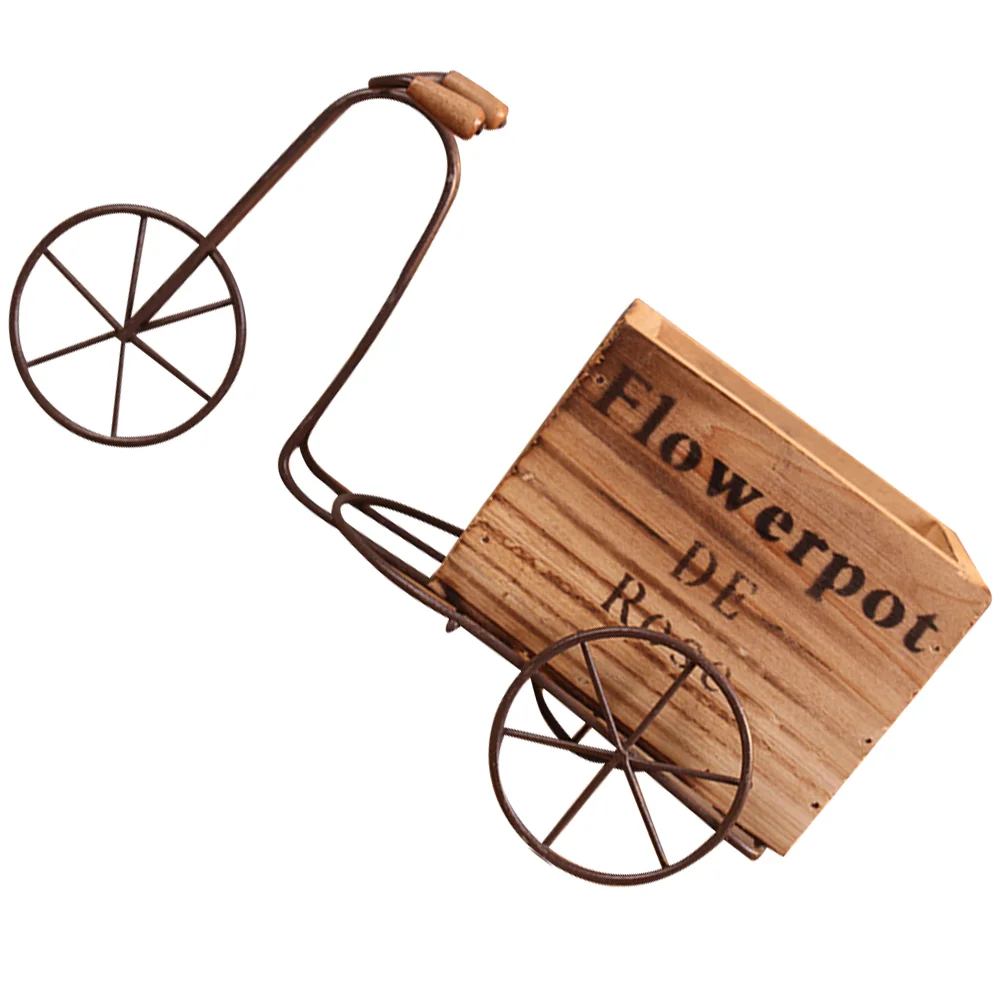 

Flower Pot Tricycle Planter Succulent Stand Metal Holder Box Rack Decorative Cart Wooden Bike Garden Pots Shelf Outdoor