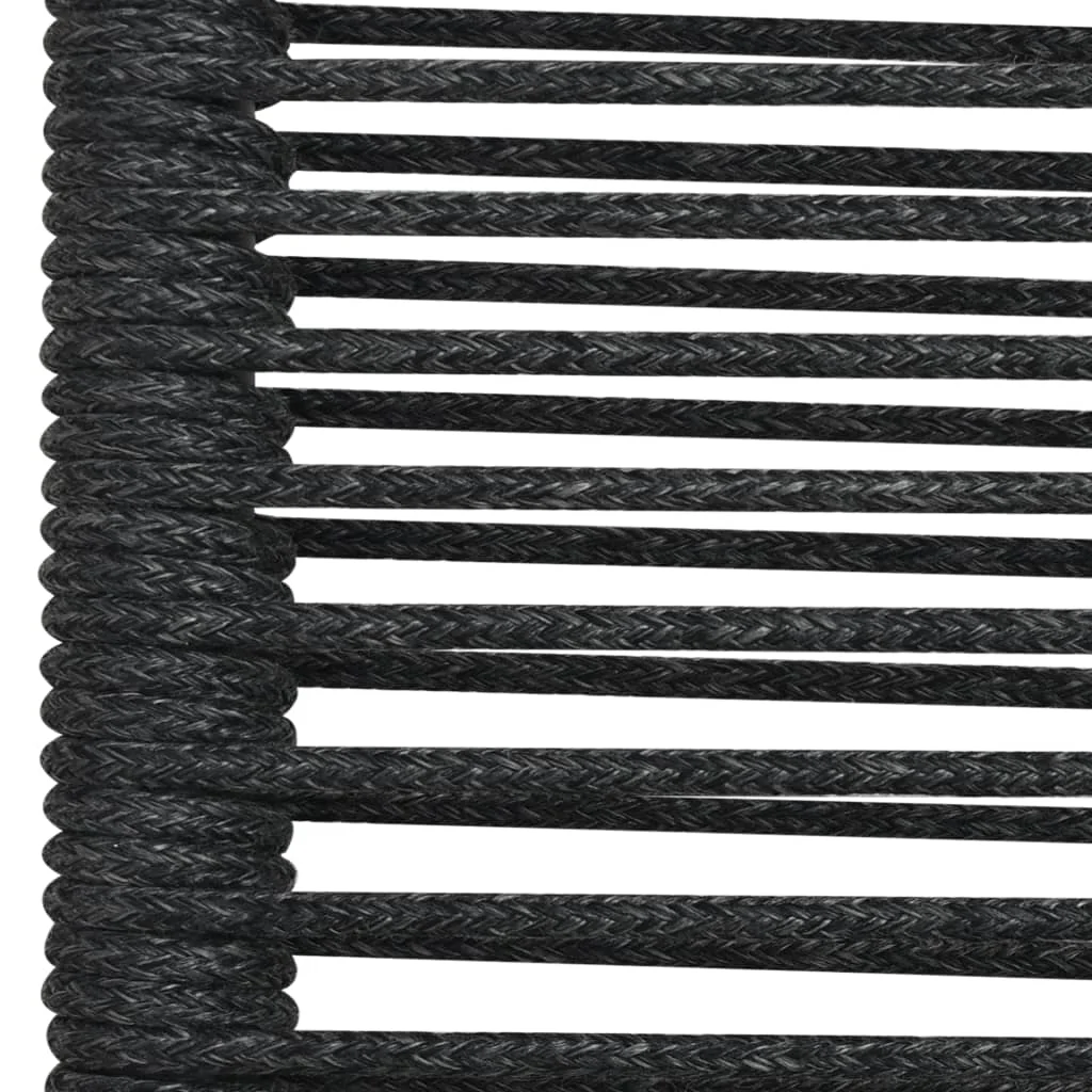 

Patio Outdoor Chairs Deck Outside Porch Furniture Set Balcony 2 pcs Cotton Rope and Steel Black