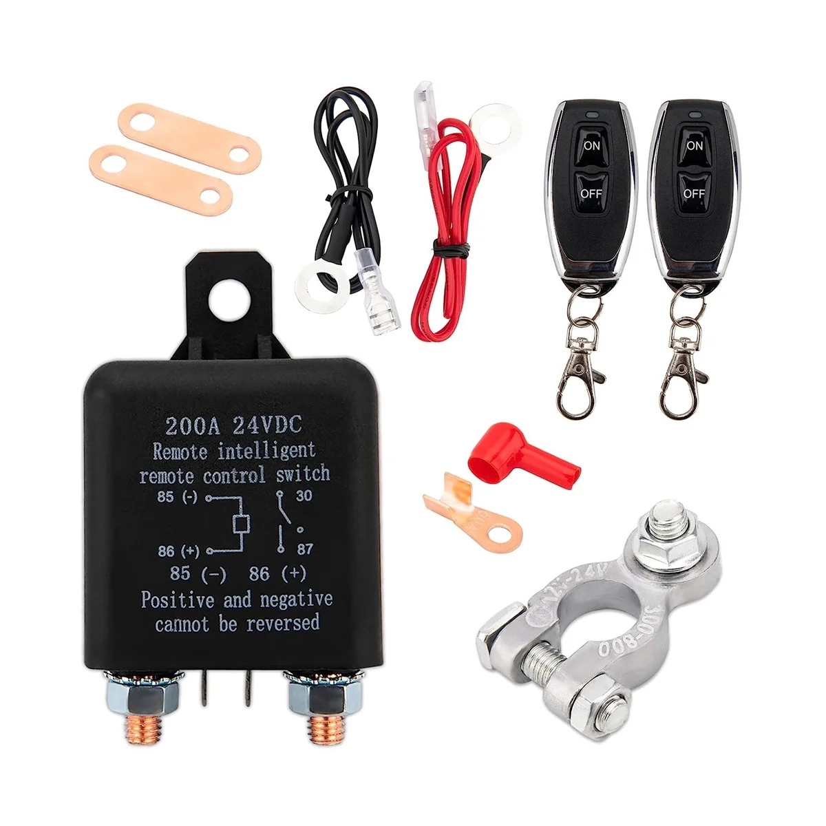 

Remote Battery Disconnect Switch, Remote Switch for Truck Car Switch Anti Theft, 24V 200A Remote Control Battery Switch