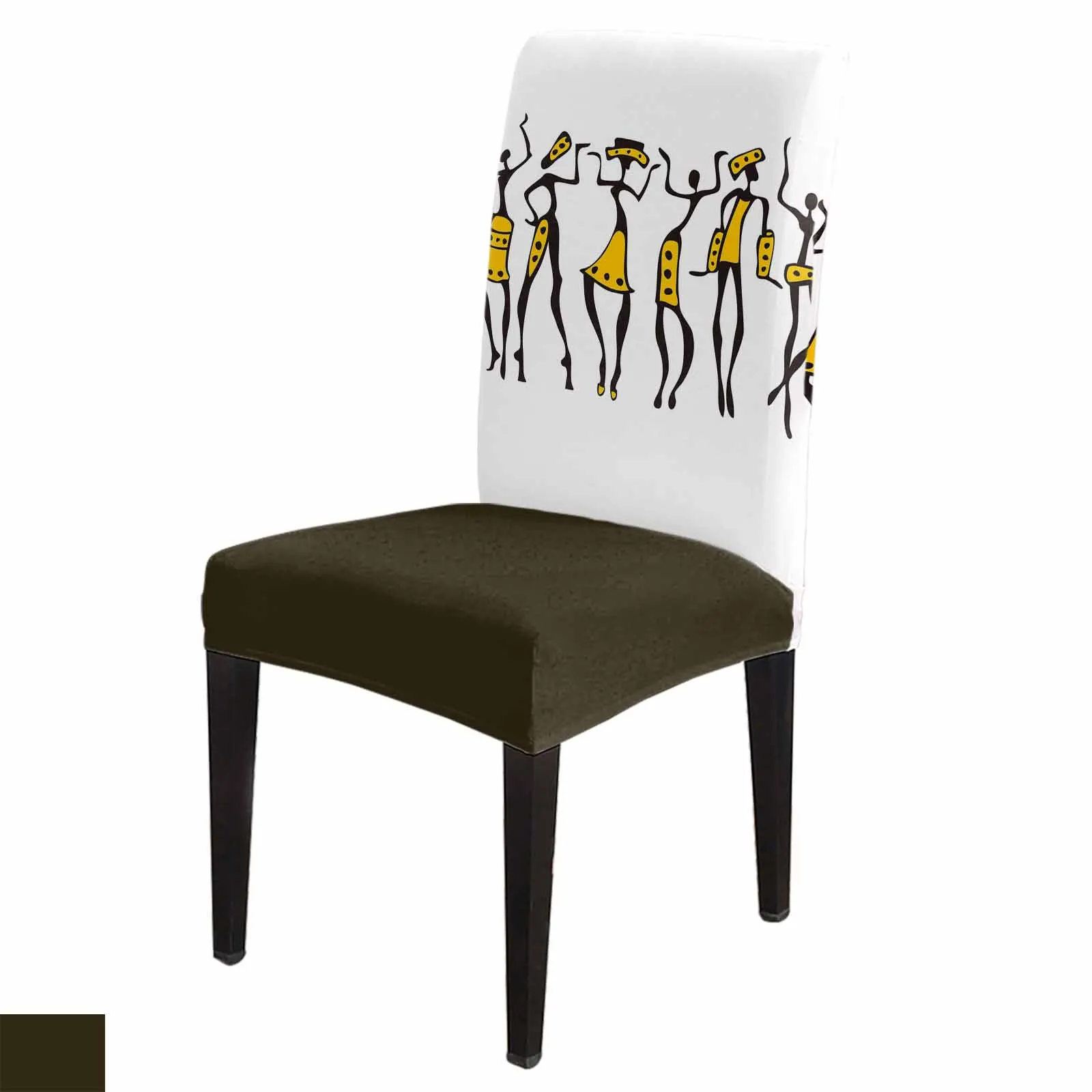 

Чехол для танцевального стула для африканских женщин, эластичная ткань для столовой, искусственный спандекс для офисного стула