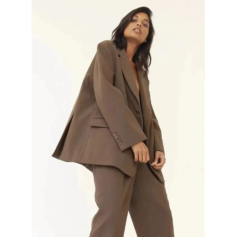 Fr@nkieShop Blazer 2022 New Autumn/Winter American oversize two button split commuter fashion Suit Coat