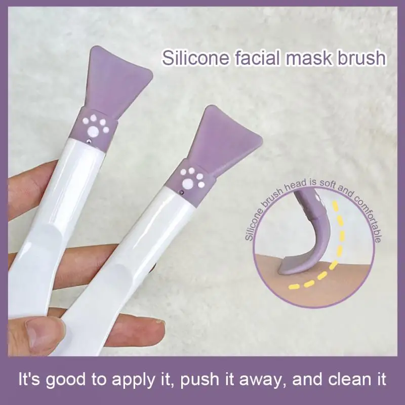 

1PCS Silicone mask brush double-headed scraping board mud film special facial beauty tool Stirring Brush Smear Supplies Tool