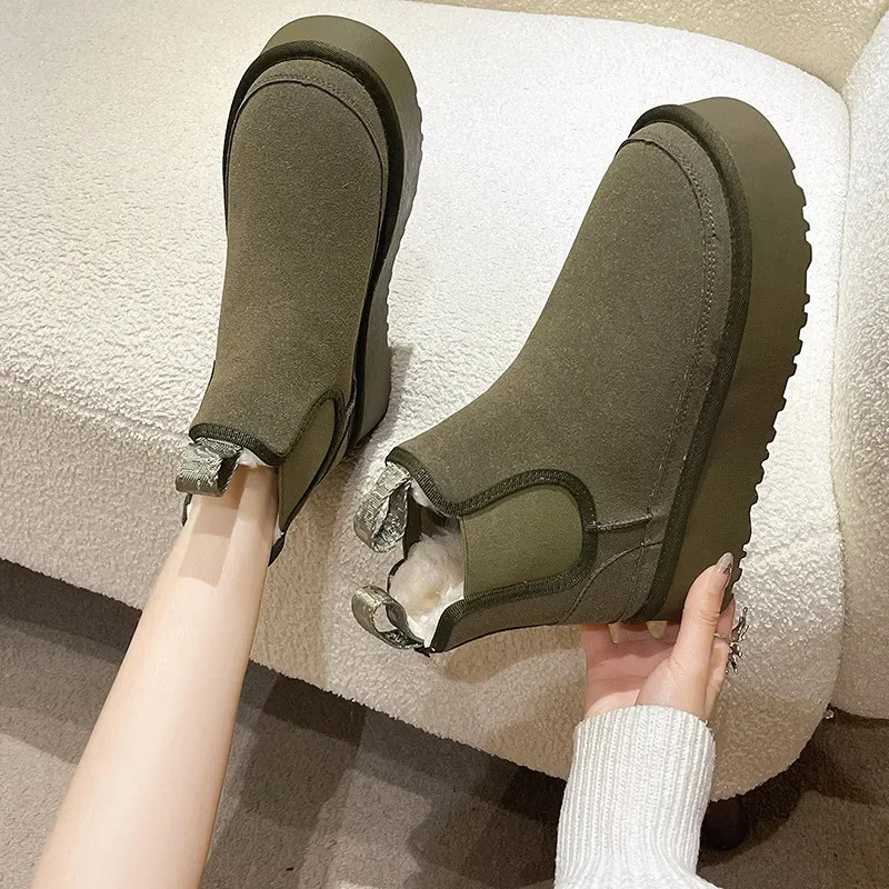 Роскошная брендовая женская обувь зимние ботинки бархатная теплая хлопковая