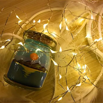 New 1 pcs LED Copper Wire String Lights LED Fairy String Lights Battery Operated Outdoor Waterproof Bottle Light For Bedroom 2