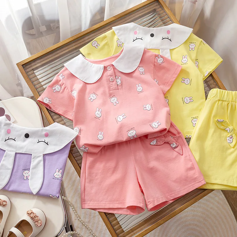 

Новинка 2022, летнее платье для детей, повседневная детская одежда с коротким рукавом и изображением онлайн-звезд, комплект из двух предметов ...