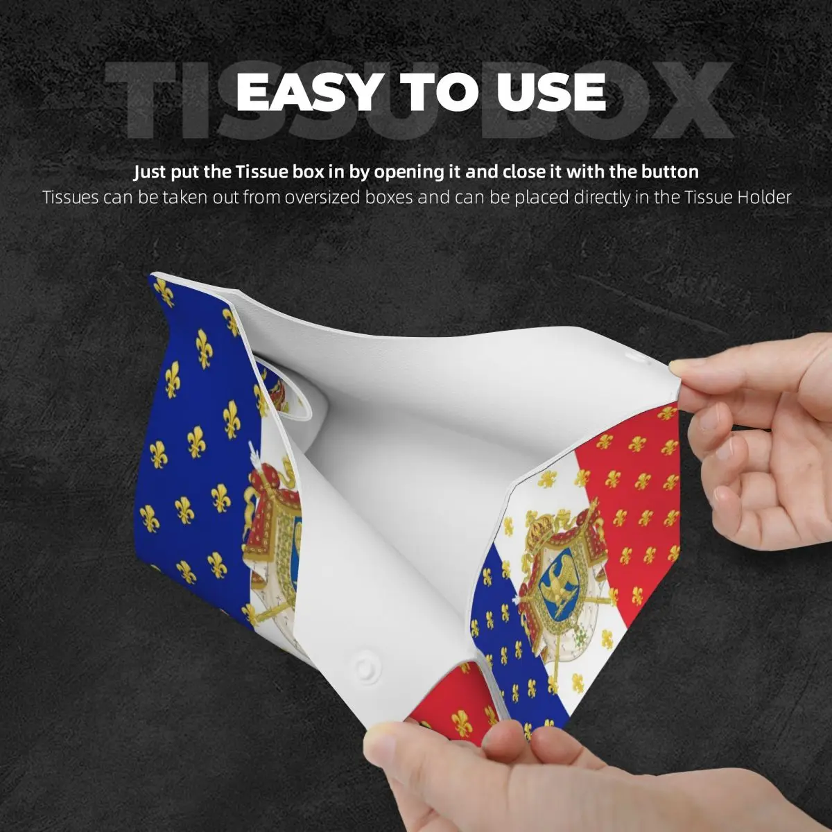 Чехол для салфеток под заказ с французским флагом Наполеона прямоугольный