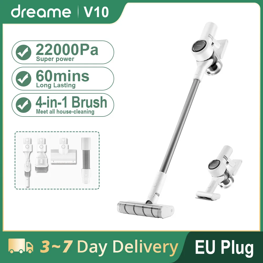 Promo Code【11000-1000₽:NEWYEAR1000】Dreame V10 Ручной пылесос Smart Sweeper Беспроводные вертикальные