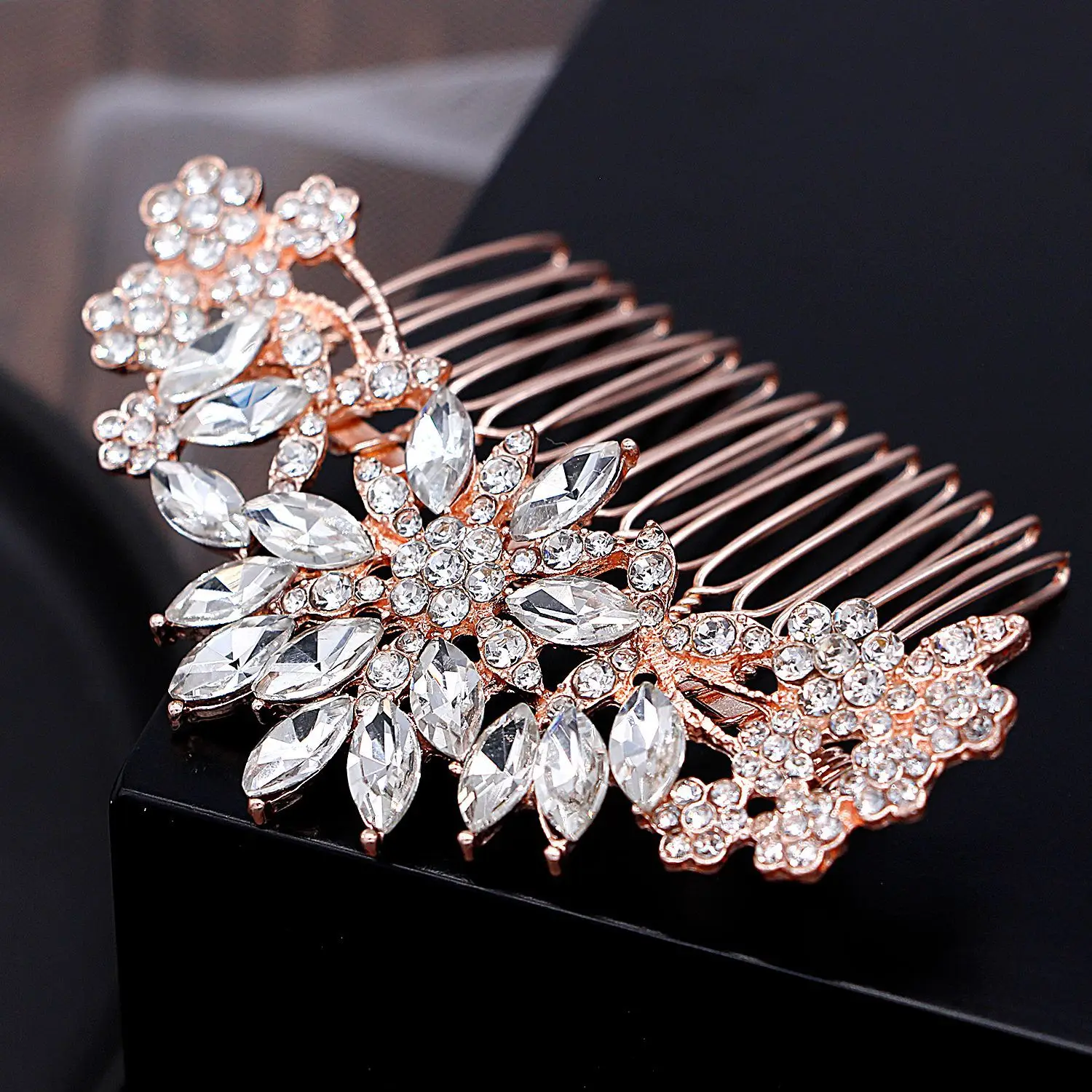 

Wedding Luxury Crystal Peals Hair Combs Bridal Hair Clips Accessories Jewelry Handmade Women Head Ornaments Headpieces For Bride