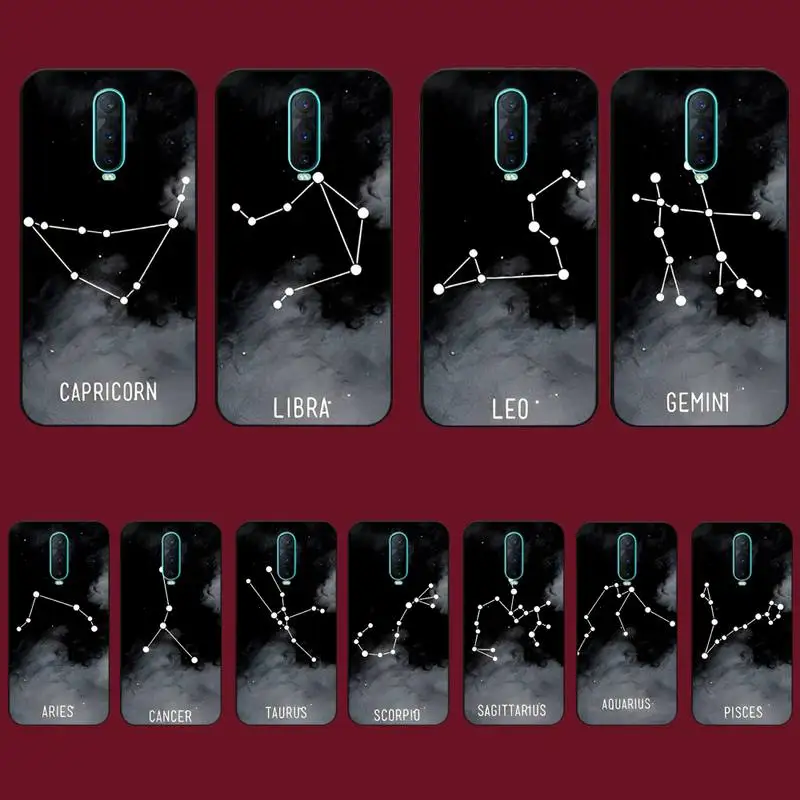 

Twelve constellations Phone Case for Vivo Y91C Y11 17 19 17 67 81 Oppo A9 2020 Realme c3